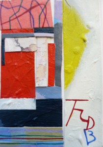 COLLAGE SERIES 8. Collage and Acrylic on Canvas. 17.7x12.7x1.7cm. 2013