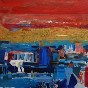 THE CITY THAT NEVER SLEEPS. Mixed Media on Canvas. 60 x 60 cm. 2013