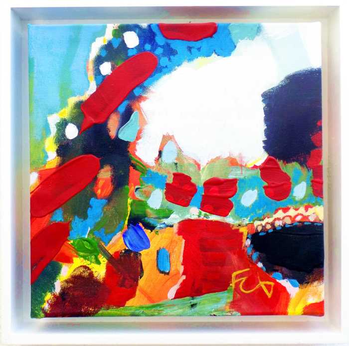 ON BUTTERFLY WINGS. 30 x 30 x 3.7 cm. Acrylic on Canvas. 2015. ( IN FRAME)