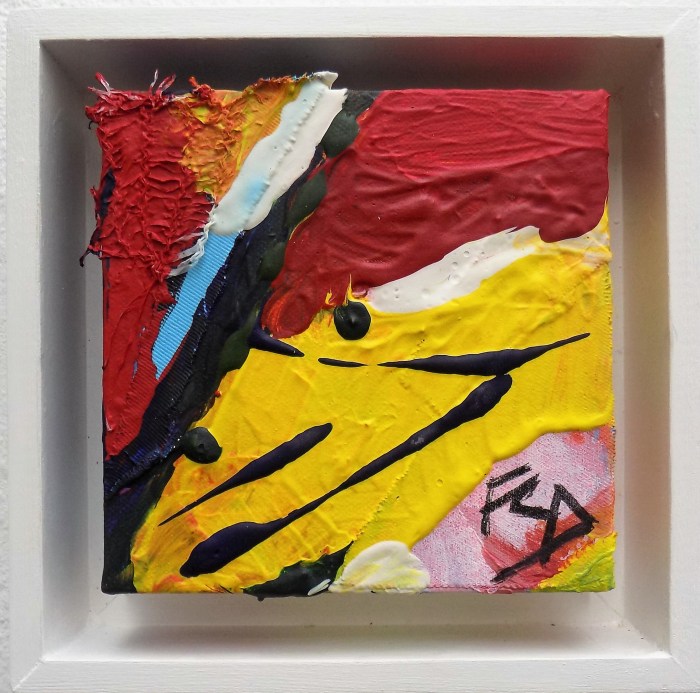 ALMOST EDIBLE. Mixed Media on Canvas. 201516. 15 x 15 cm