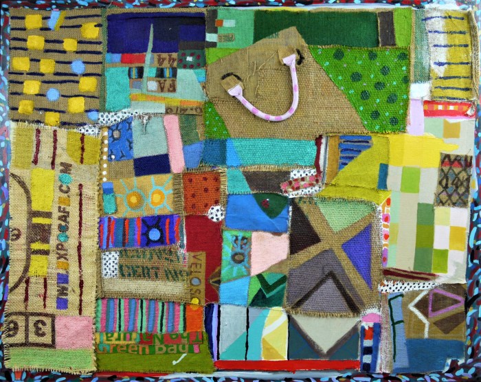 A BAG FOR LIFE. Mixed Media on Canvas. 153 x 122 x 3.5 cm. 2019